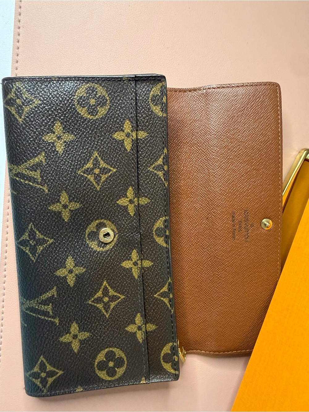 Louis Vuitton Vintage Monogram Sarah Wallet Envelope Long Brown w/COA and Box - Picture 6 of 13